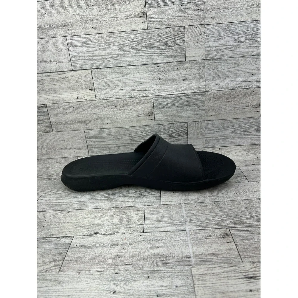 Crocs Mellow Recovery Slides Mens Size 11 Black Slip‎ On Comfort Sandals 208392